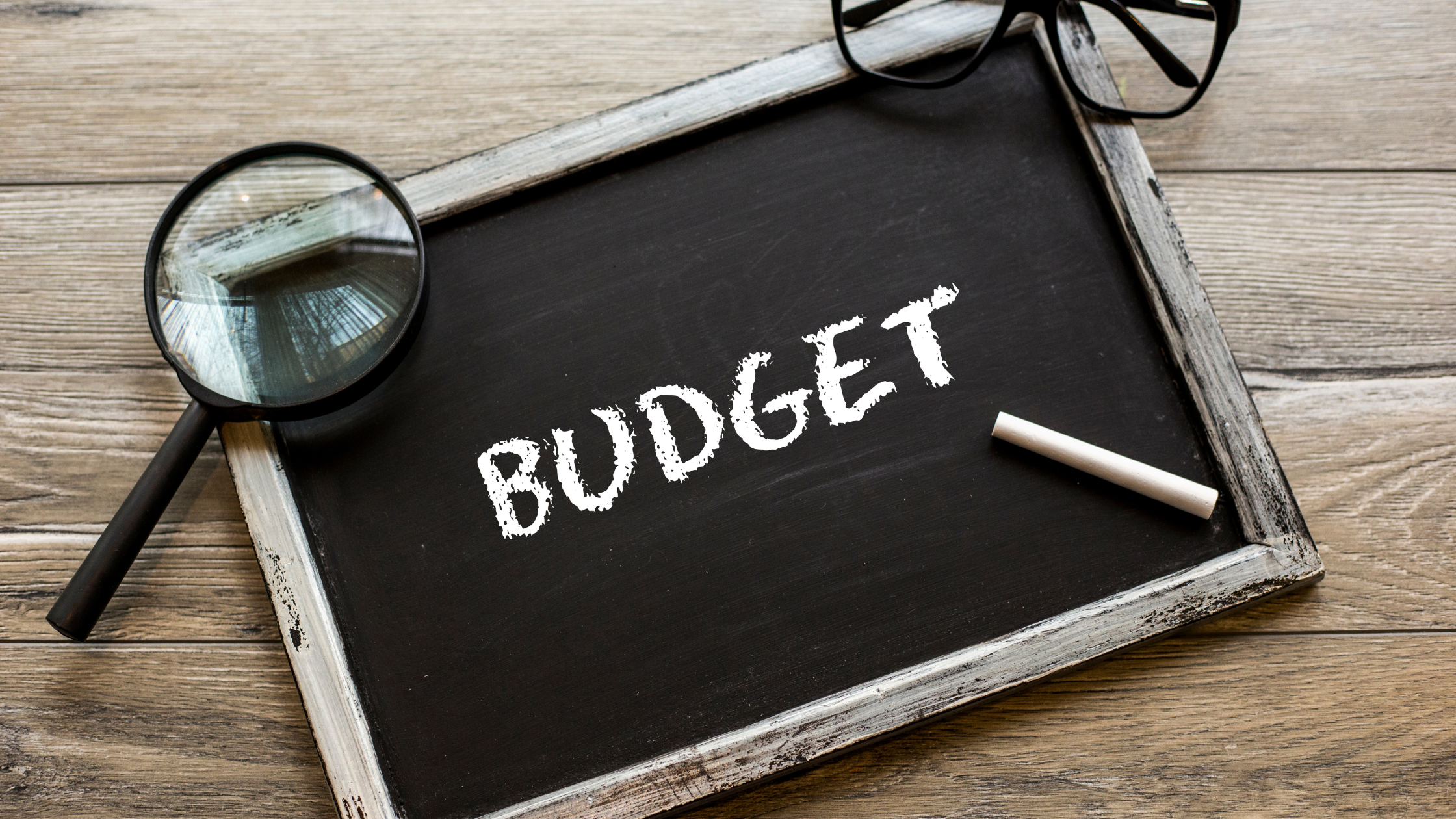 Budget on chalkboard